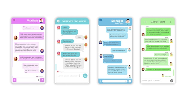 Finestra di chat del chatbot dell'interfaccia dell'app Messenger