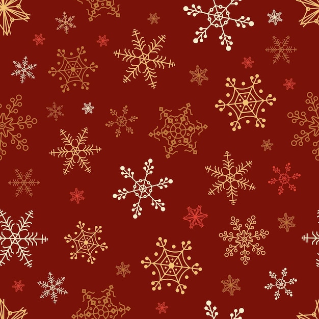 fiocchi di neve su uno sfondo rosso