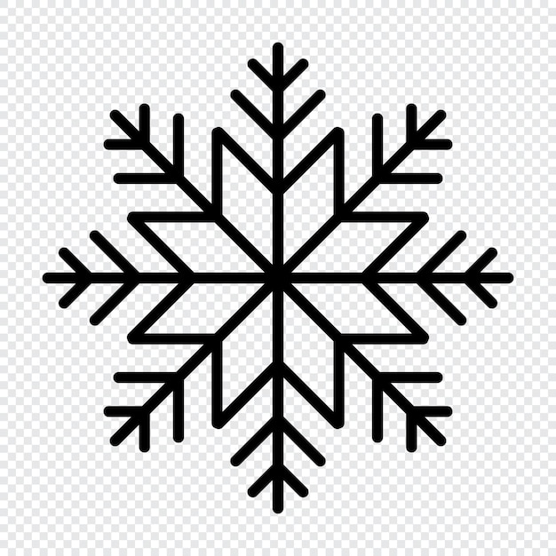 Fiocco di neve Icona fiocco di neve Semplice icona fiocco di neve in stile linea Simbolo del fiocco di neve di neve Illustrazione vettoriale
