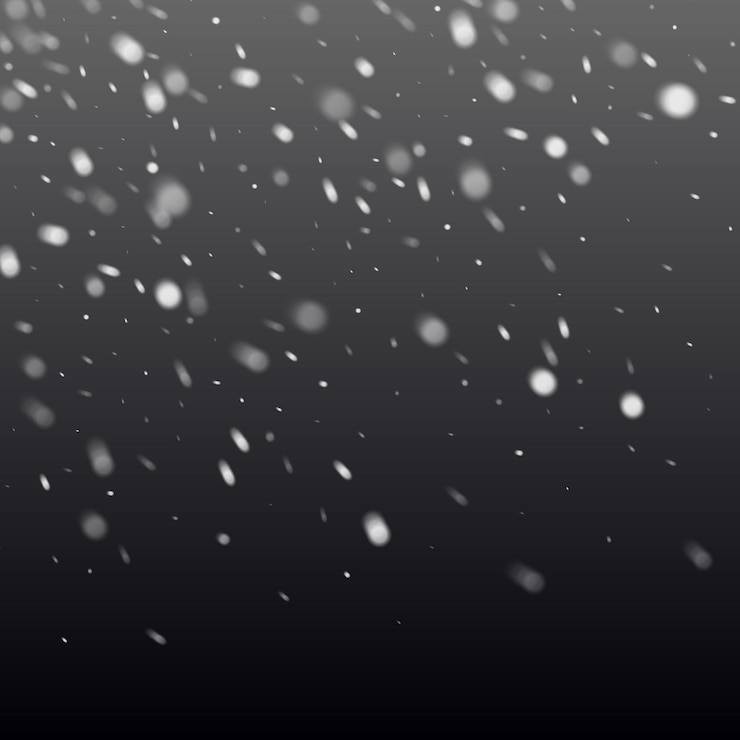 Vettore fiocco di neve vettoriale realistico su sfondo scuro elementi trasparenti per cartoline di natale e poster