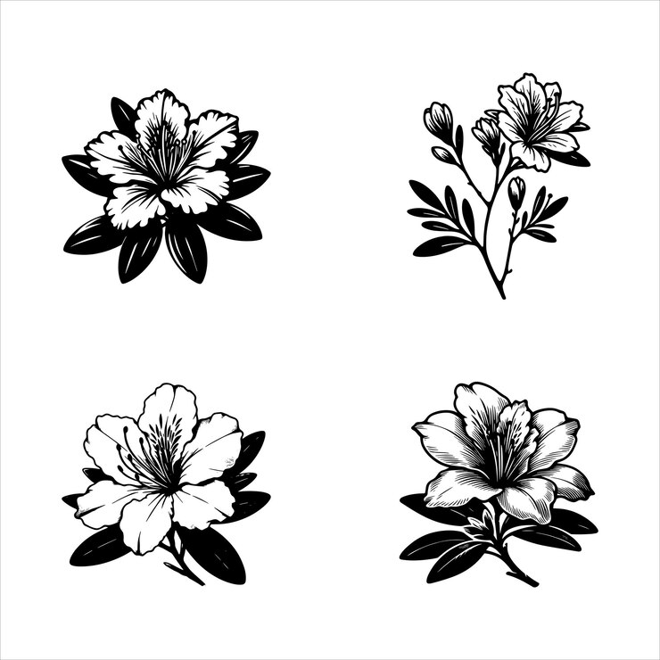 Vettore fiore di azalea svg bundle