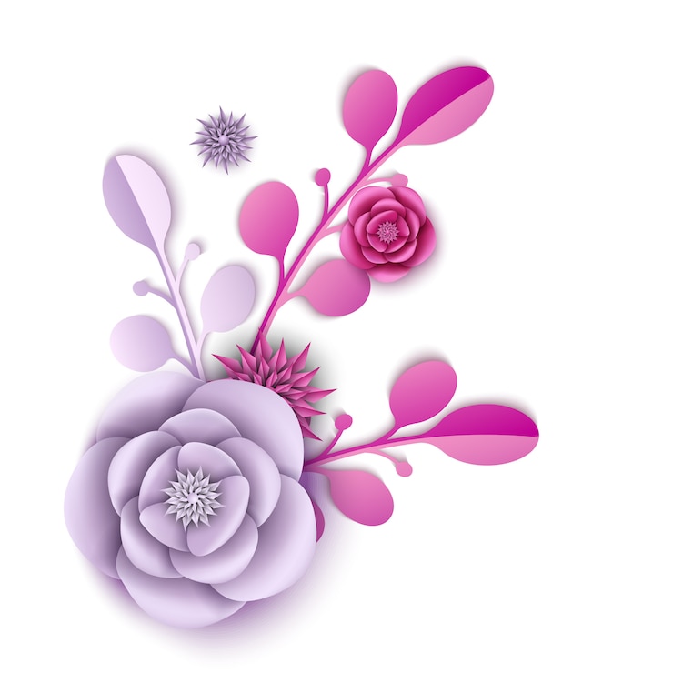 Vettore fiore di peonia realistico e motivo floreale astratto