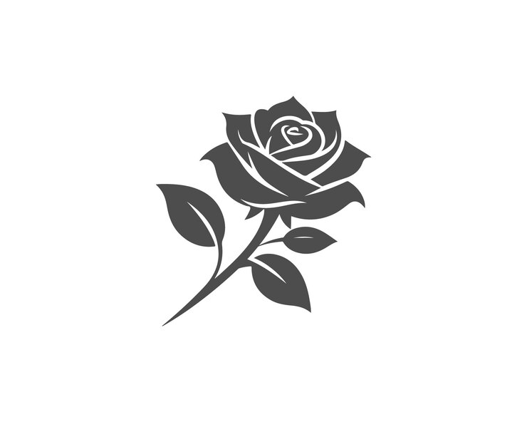 fiore di rosa Lili silhouette piatta vettore libero