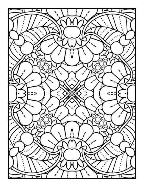 fiore disegnato a mano illustrazione fiore libro da colorare per adulti