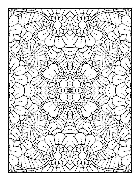 fiore disegnato a mano illustrazione fiore libro da colorare per adulti