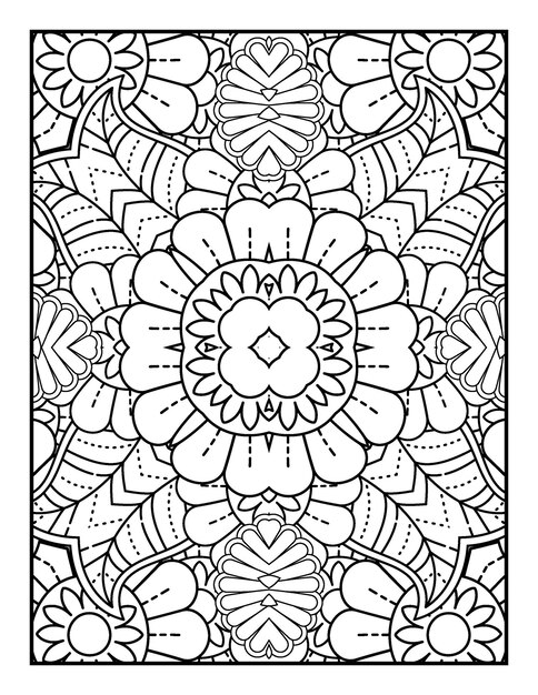 fiore disegnato a mano illustrazione fiore libro da colorare per adulti