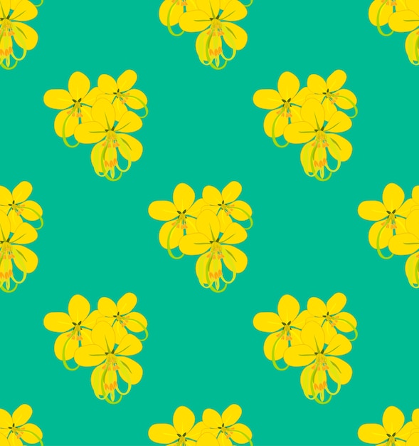 Fiore dorato dell&#39;acquazzone su Green Teal Background