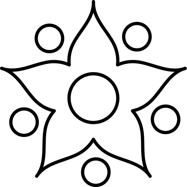 Vettore fiore fatto con semplici linee disegnate