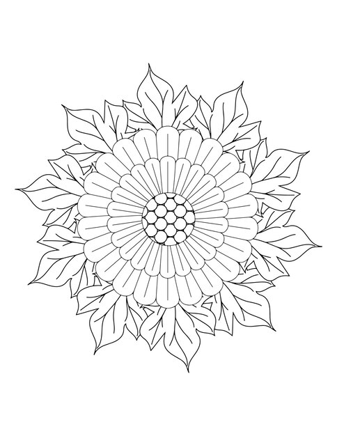 Fiore pagina del libro da colorare, pagina del libro da colorare per adulti per amazon. Pagina del libro da colorare fiore.