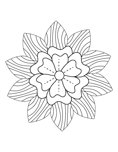 Fiore pagina del libro da colorare, pagina del libro da colorare per adulti per amazon. Pagina del libro da colorare fiore.