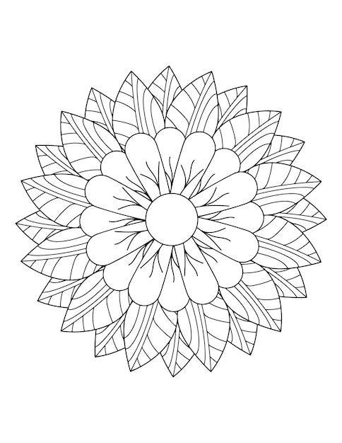 Fiore pagina del libro da colorare, pagina del libro da colorare per adulti per amazon. Pagina del libro da colorare fiore.