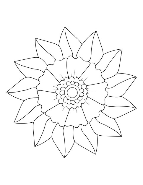Fiore pagina del libro da colorare, pagina del libro da colorare per adulti per amazon. Pagina del libro da colorare fiore.