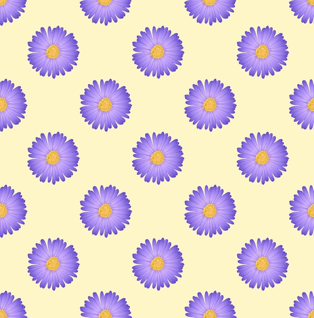 Fiore viola dell&#39;aster su fondo beige d&#39;avorio