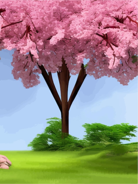 Fiori che sbocciano o vista del ciliegio sakura isolato su sfondo per paesaggio e architettura