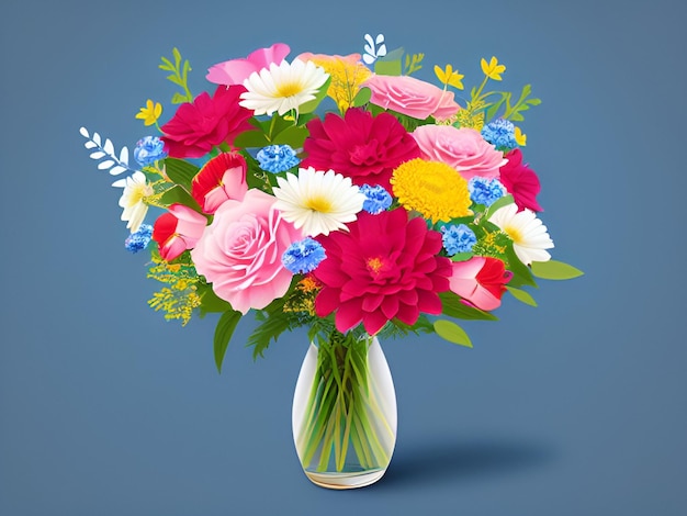 fiori colorati in vaso illustrazione vettoriale
