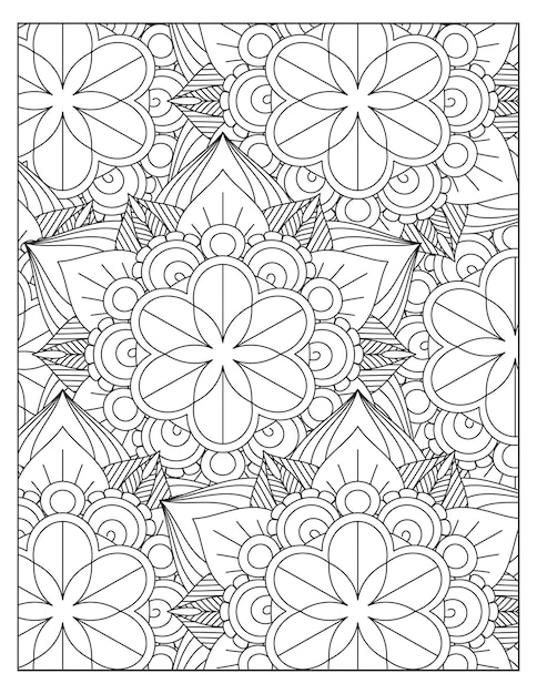 Fiori da colorare modello pagina KDP interni