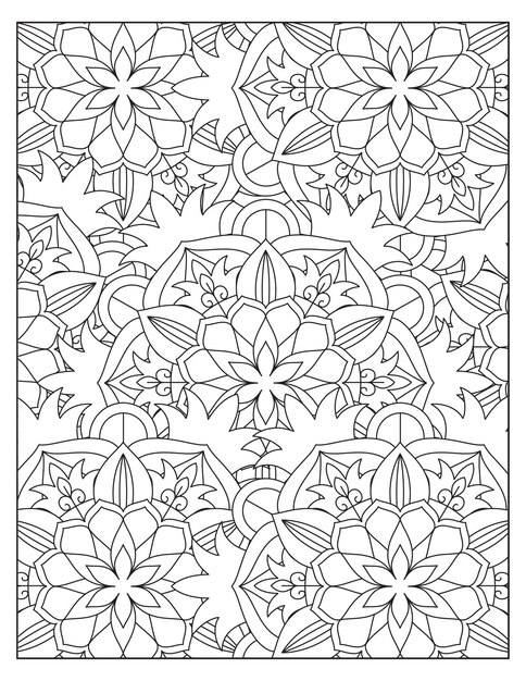 Fiori da colorare pagina modello mandala