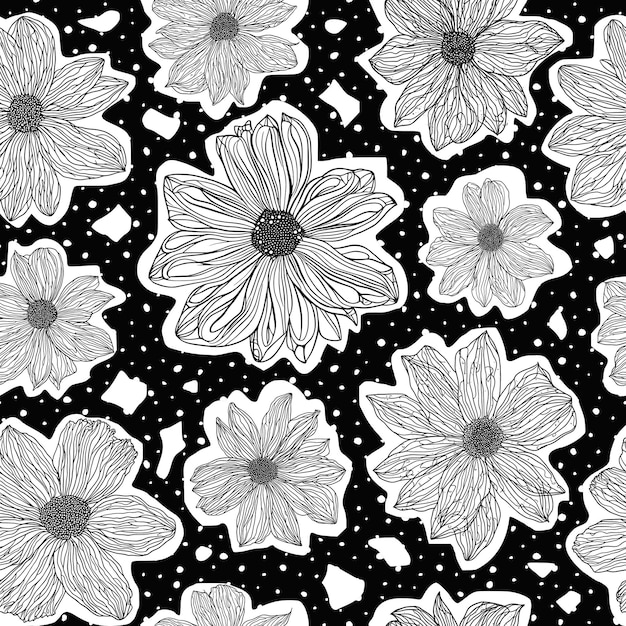 Fiori dipinti a disegno senza cuciture