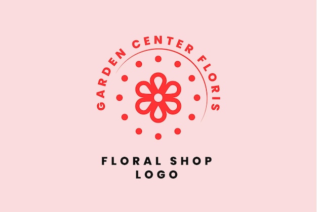 fiori logo illustrazione vettoriale disegno emblema su sfondo bianco