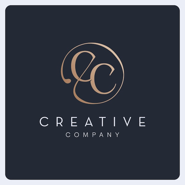 Firma del logo CC, logo creativo della lettera iniziale per aziende e aziende.