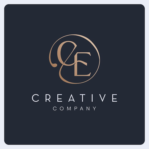 Firma del logo CE, logo creativo della lettera iniziale per aziende e aziende.