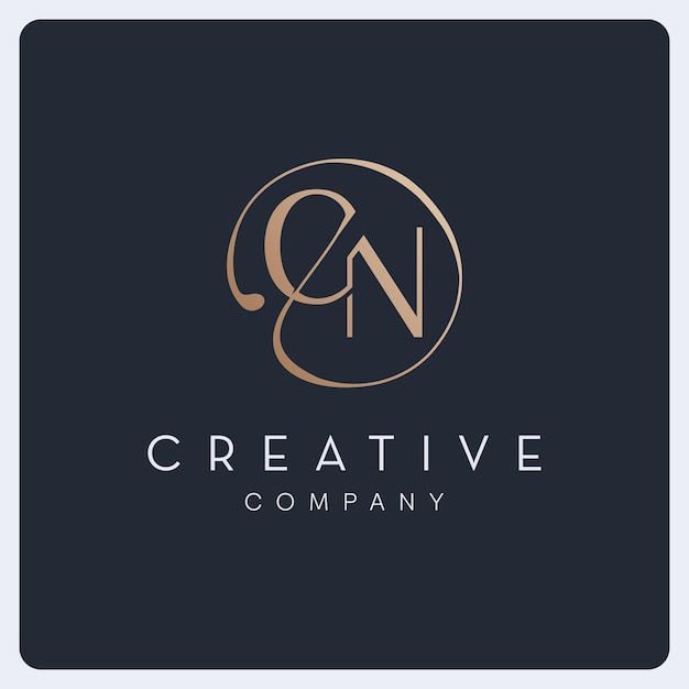 Firma del logo CN, logo creativo della lettera iniziale per aziende e aziende.