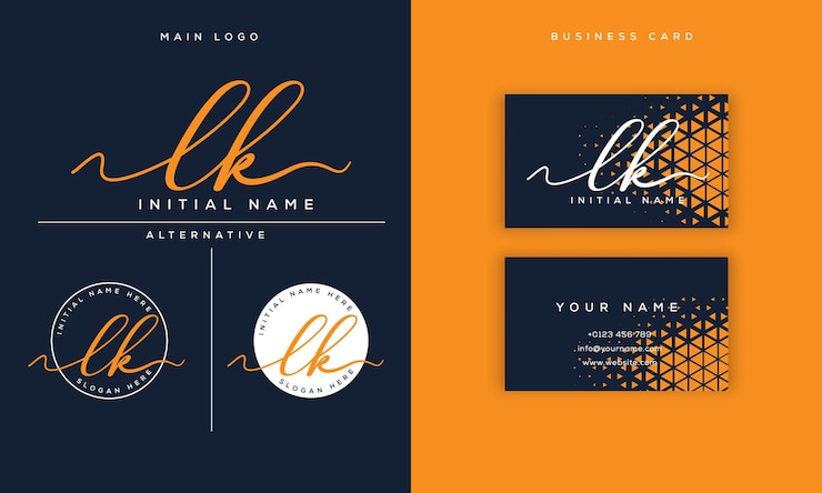 Vettore firma femminile lk l k logo iniziale