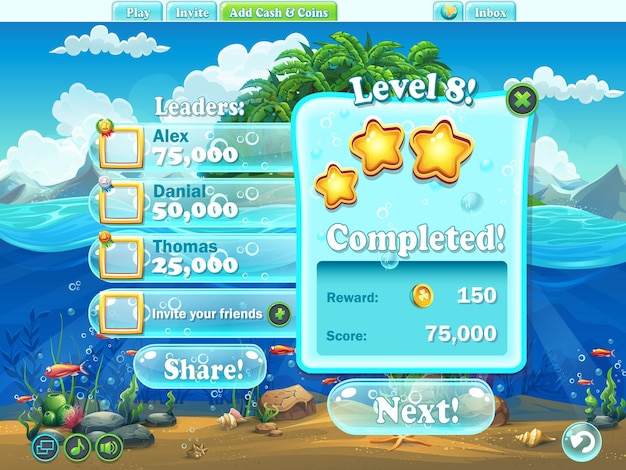 Fish world - Esempio di completamento a livello di finestra