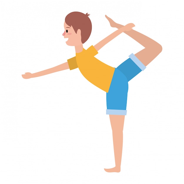 Fit uomo praticare yoga