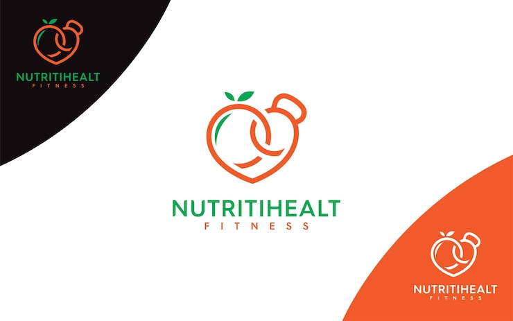 Vettore fitnes nutrizione moderno logo vettore
