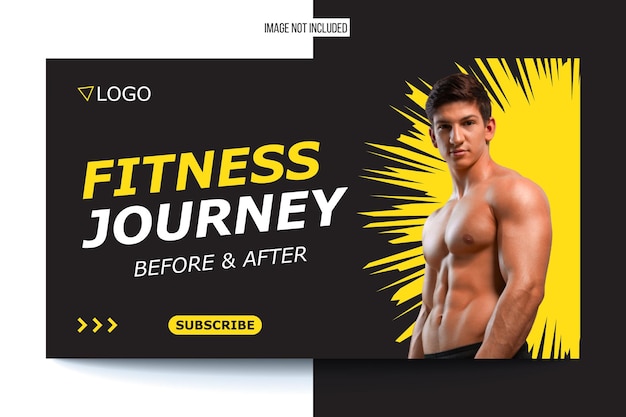 Fitness e allenamento video miniatura e modello di banner web modificabile