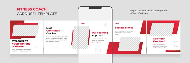 fitness e salute carousel dei social media modello di carousel di Instagram per personal fitness coach