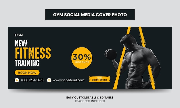 Fitness Gym Training Facebook Cover Photo Template Palestra Agenzia Social Media Timeline Web Banner