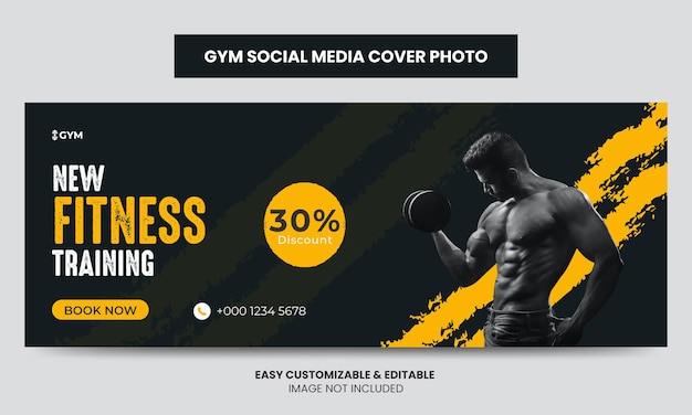 Fitness Gym Training Facebook Cover Photo Template Palestra Agenzia Social Media Timeline Web Banner
