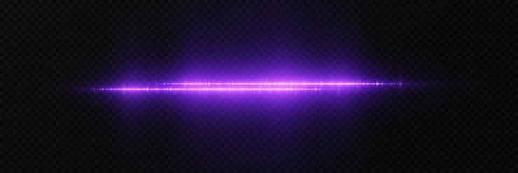 Vettore flash viola di luce lineare line flare e esplosione su uno sfondo trasparente
