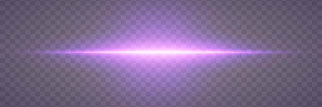 Flash viola di luce lineare Line flare e esplosione su uno sfondo trasparente