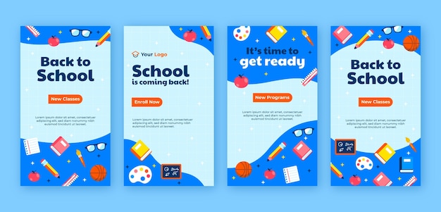 Flat back to school raccolta di storie su instagram
