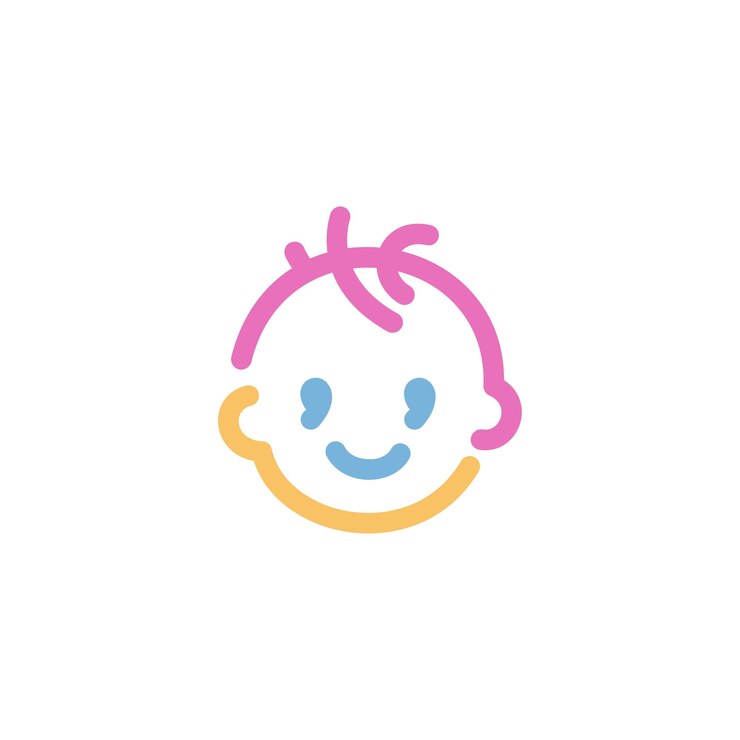 Flat Cartoon Baby Logo Baby Shop Skincare and Blanket Tag