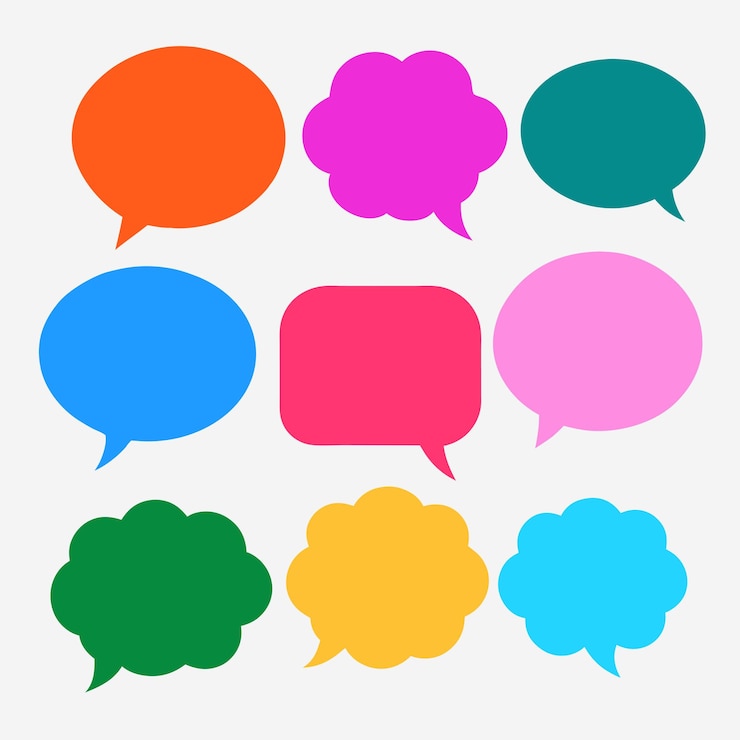Vettore flat color blank comic speech bubbles set di illustrazioni vettoriali