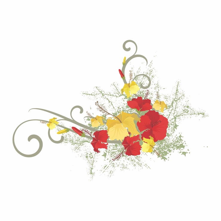 Vettore flatdecorationflorealemodelloframefree