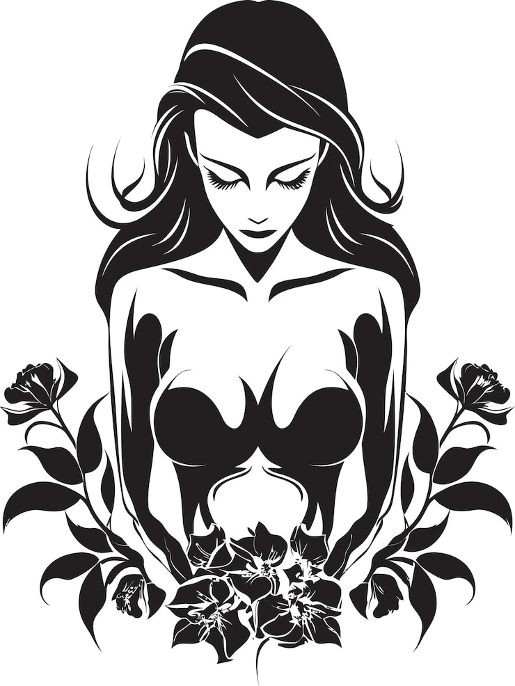 Vettore floral fantasy beautiful witch vector design fiori sussurranti icona di strega floreale