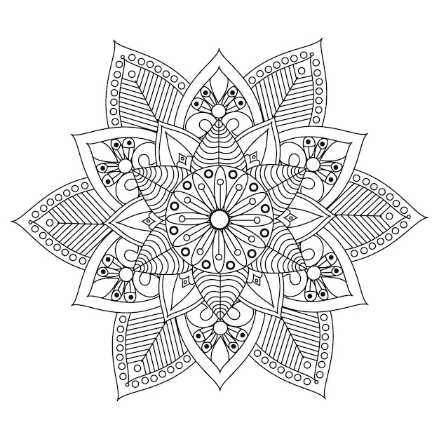 Flower Mandala Elementi decorativi vintage Illustrazione vettoriale di modelli orientali