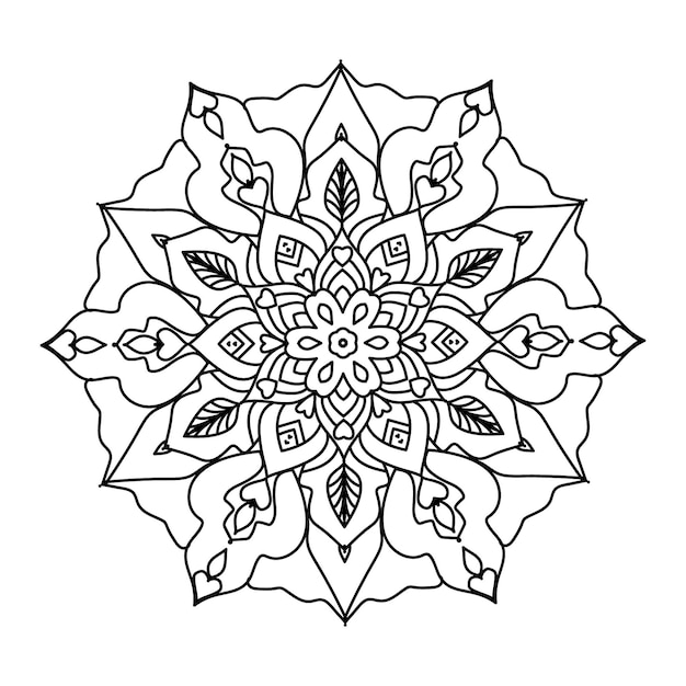 Flower Mandala Vintage motivo decorativo illustrazione vettoriale Pagina del libro da colorare KDP interior