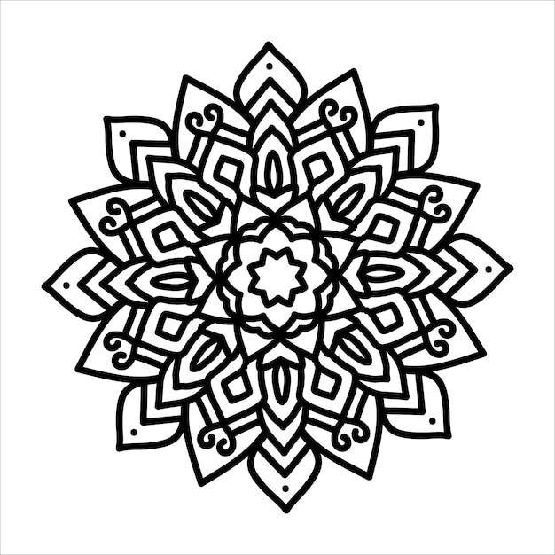 Flower Mandala Vintage motivo decorativo illustrazione vettoriale Pagina del libro da colorare KDP interior
