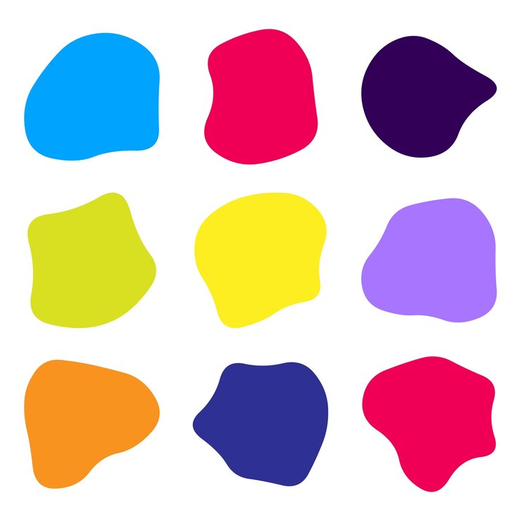 Vettore fluido astratto colorato disegnato a mano elemento creativo di forme di macchie organiche