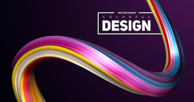 Flusso colorato moderno creativo Liquid 3d forma attorcigliata per il tuo concetto di design