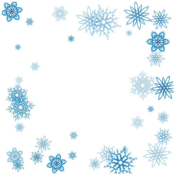 Flusso di bufera di neve di fiocchi di neve blu di Natale alla luce