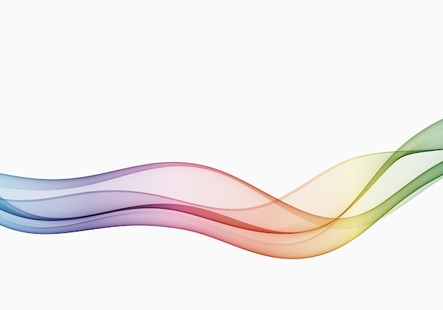 Flusso di linee ondulate nei colori dell'arcobaleno sfondo ondulato trasparente astratto