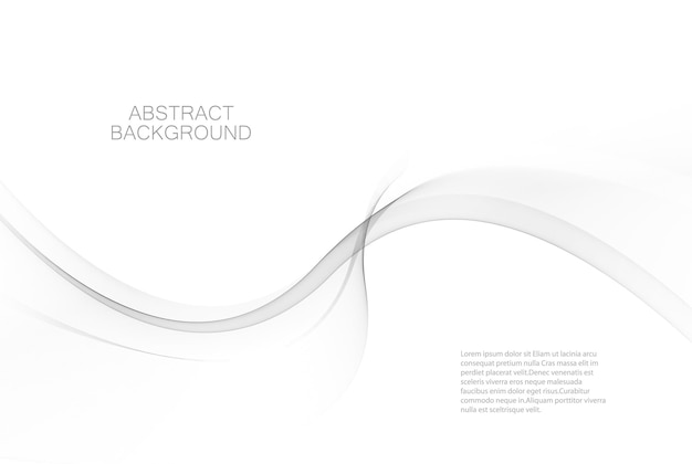 Flusso di onde vorticose grigie su sfondo bianco Flusso d'onda astratta