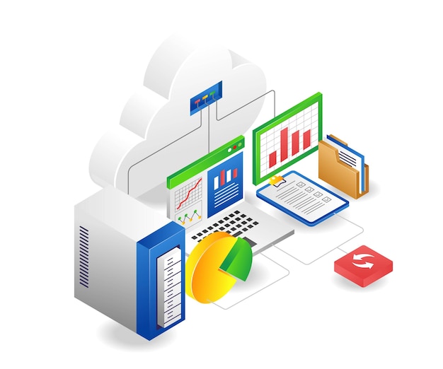 Flusso di rete del server cloud tecnologico